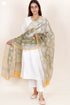 Kota Doria Dupatta In Floral Block Print